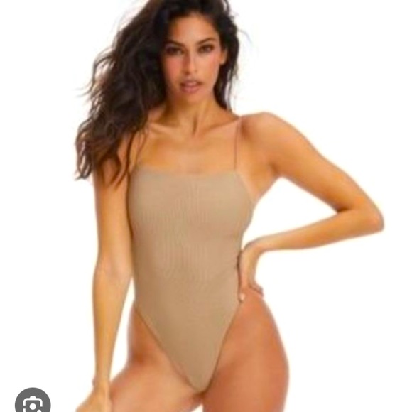 Good American Other - NWOT Good American 90s ribbed one piece size:1 (S) in Tan